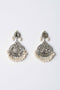 SILVER PLATED KUNDAN & PEARL EARRINGS